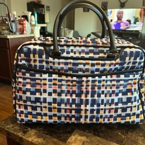 Vera Bradley Blue and Orange Patterned Duffel Bag